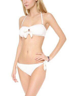 New Juicy Couture Bow Chic Ivory White Bikini Small